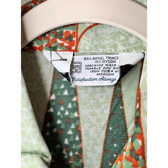 VTG Kmart Arnel Triace button dwn Pointed collared disco shirt 60s/70s Christmas - Picture 5 of 5